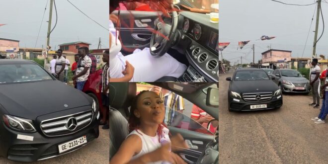 Akuapem Poloo flaunts her new Benz she bought (video) 1