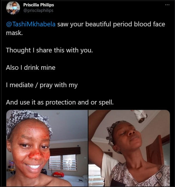 Blood from menses is good for dark spots - Lady claims as she shares photos of her new face