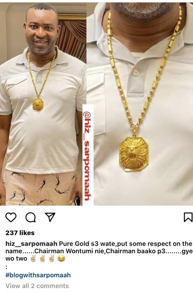 Chairman Wontumi stirs the internet with his Gold Chain in new photos 2