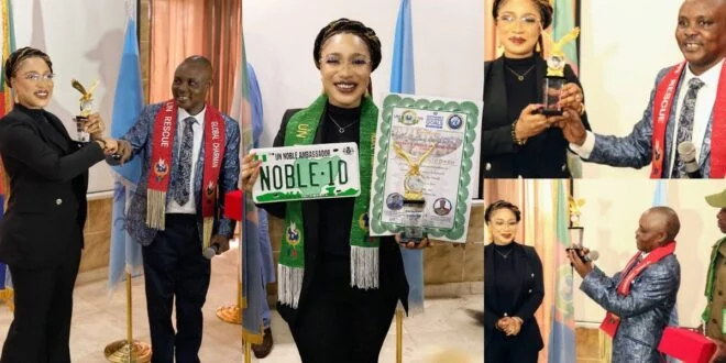 Tonto Dikeh falls for Dr. UN scam as she happily receives fake awards. 1