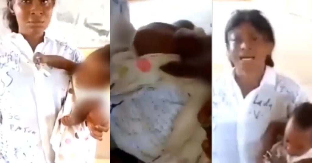 Video: Nursing mother caught cheating as she wrapped “apor” around her baby during final exams 2