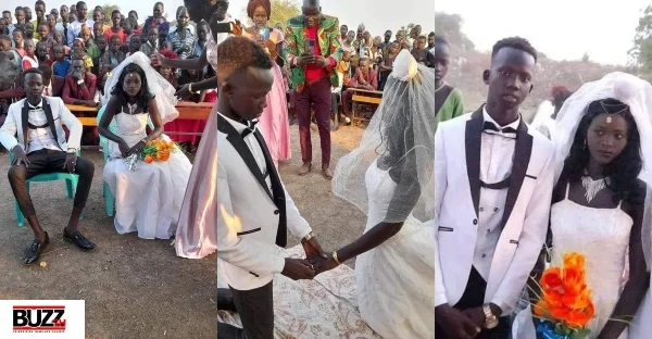 Unbelieveable: See Photos as a 16 Year Old boy marries his 15-Year-Old girlfriend 1