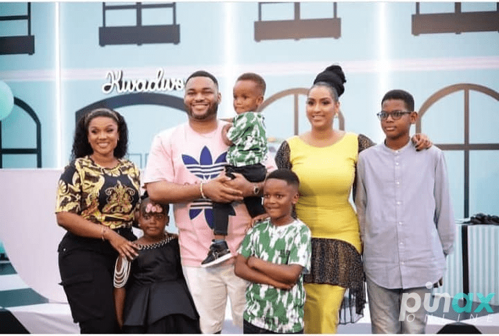 "This is beautiful"- Social media reacts to photos of Juliet Ibrahim spending time with her ex-husband, his wife and kids 2