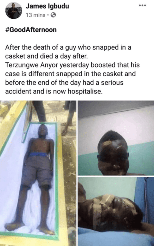 Young Man dies hours after taking photos in a coffin (photos) 2