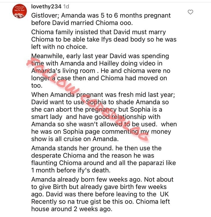 “Amanda was pregnant before Davido married Chioma” - Netizen drops bombshell revelation about Davido 1